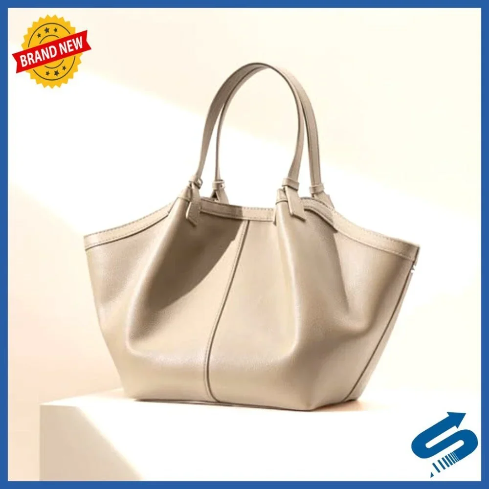Large Capacity PU Leather Tote Bag with Adjustable Strap for Work & Travel